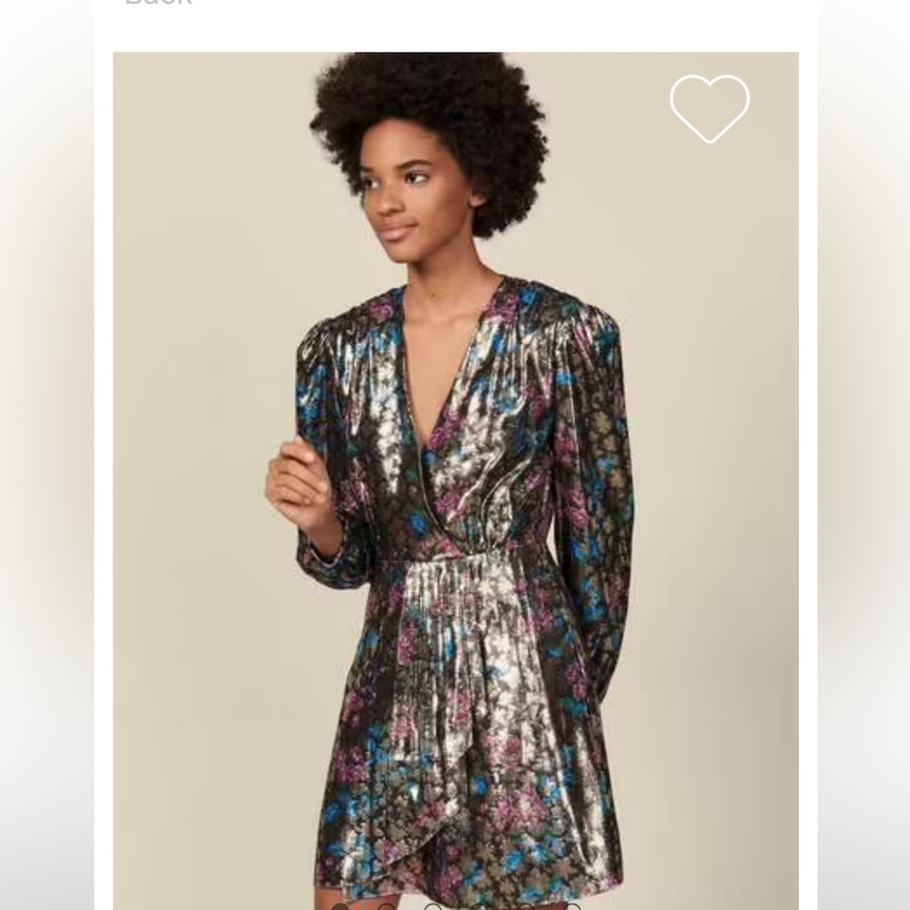 Sandro metallic mini dress glam rock indie sleaze
